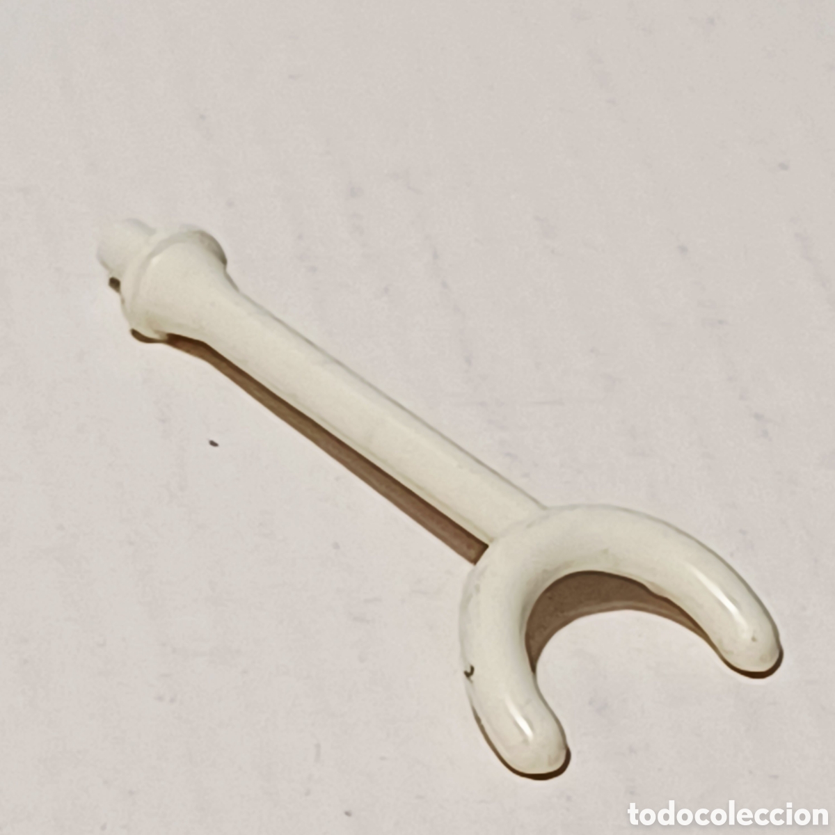 Playmobil: Pieza playmobil enganche soporte blanco en forma de horquilla 6 cm largo