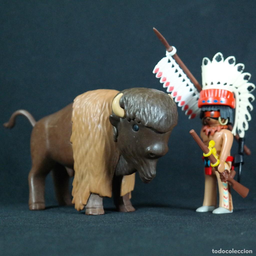 Playmobil: Playmobil bison con indio ☼