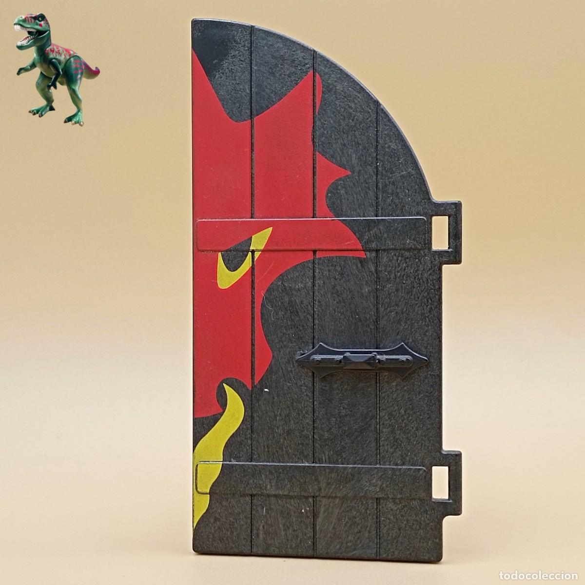 Playmobil: Playmobil puerta con cerrojo porton castillo del dragon rojo entrada medieval 3269
