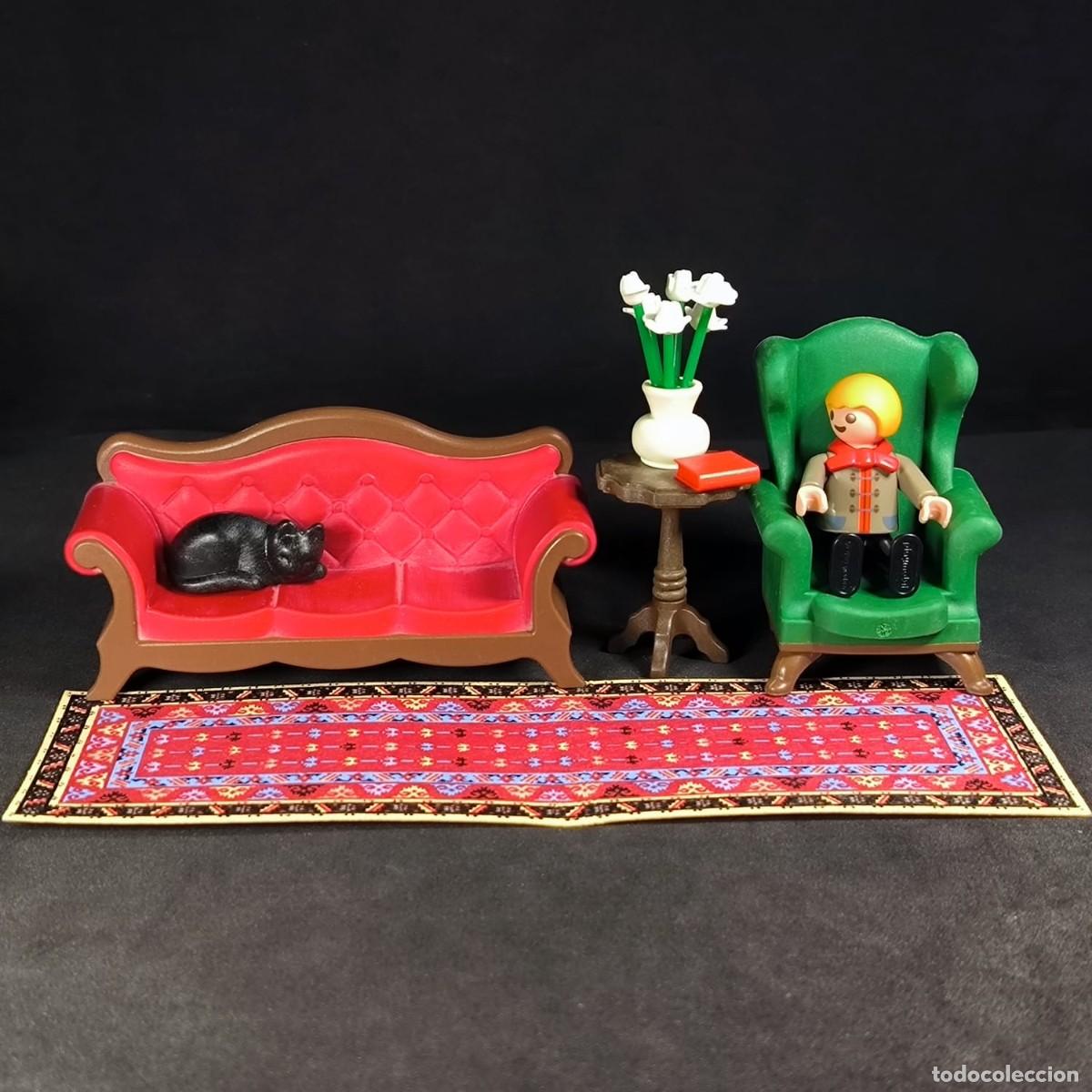 Playmobil: Playmobil sofa rojo con ni&ntilde;o ☼