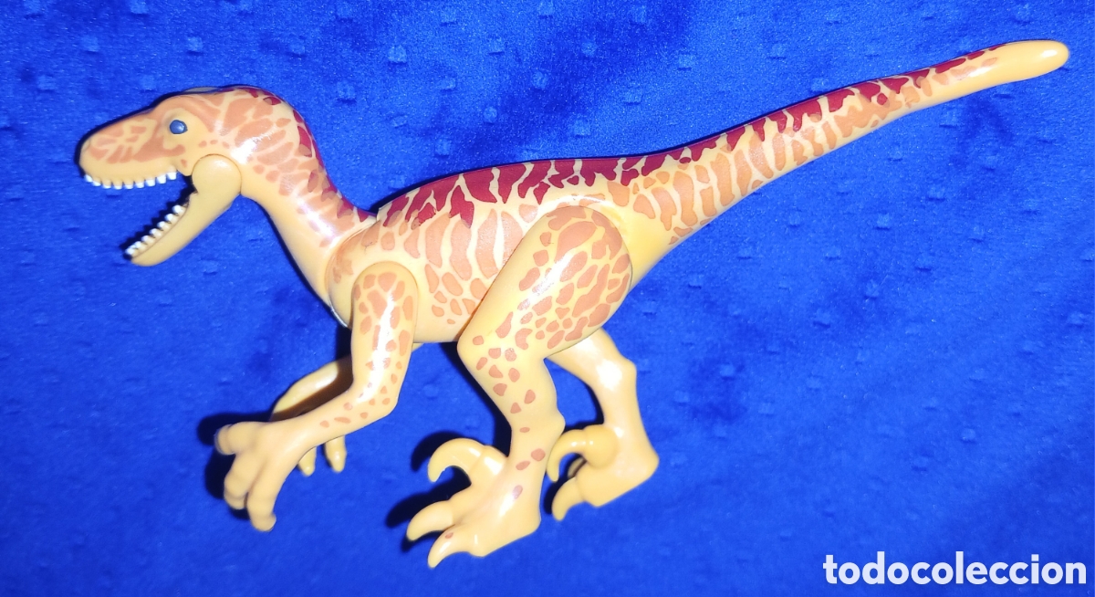 Playmobil: Playmobil Dinosaurio Velociraptor / Deinonychus Beige con Manchas Rojas