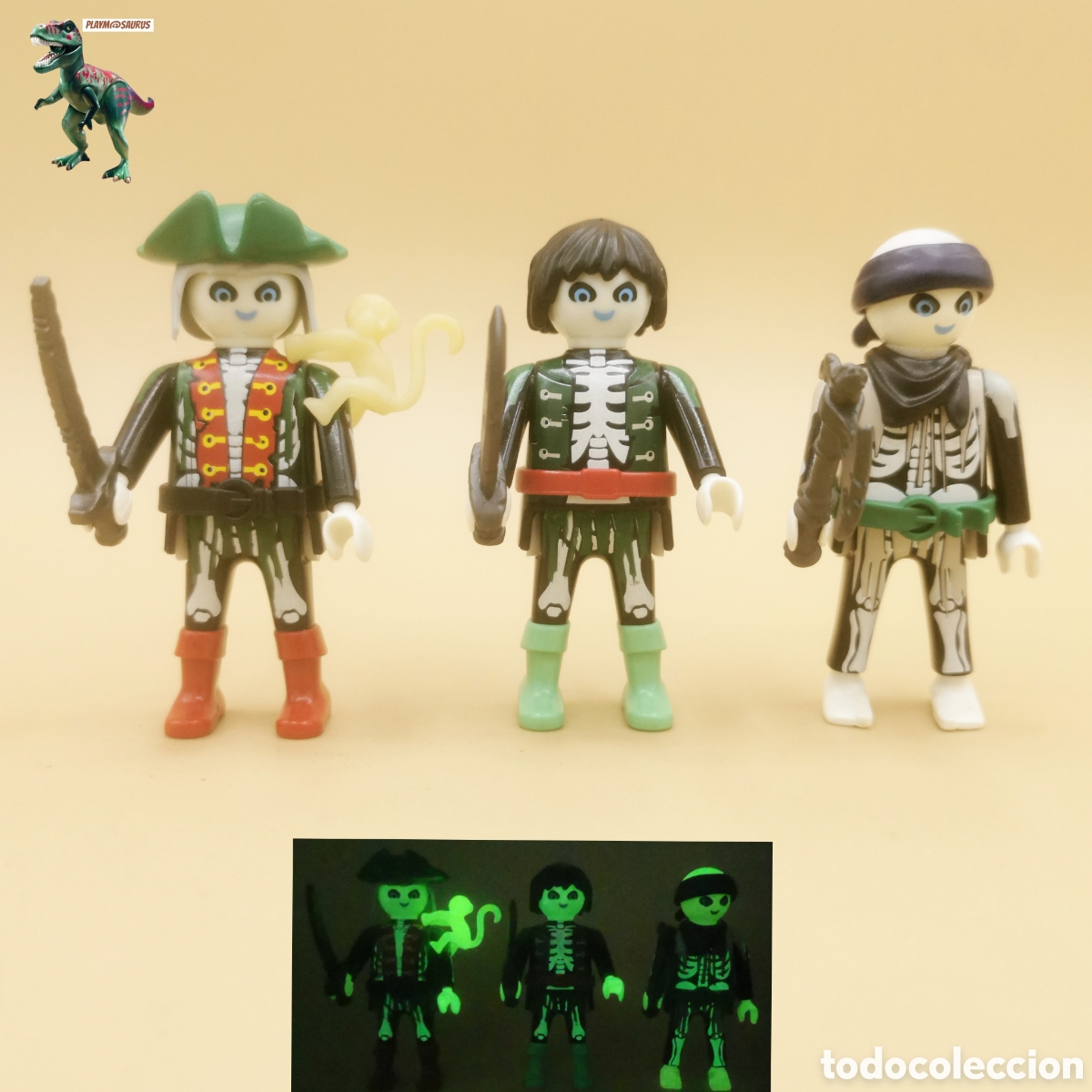 Playmobil: Playmobil 4806 tripulacion barco pirata fantasma fluorescentes marineros esqueletos tripulantes