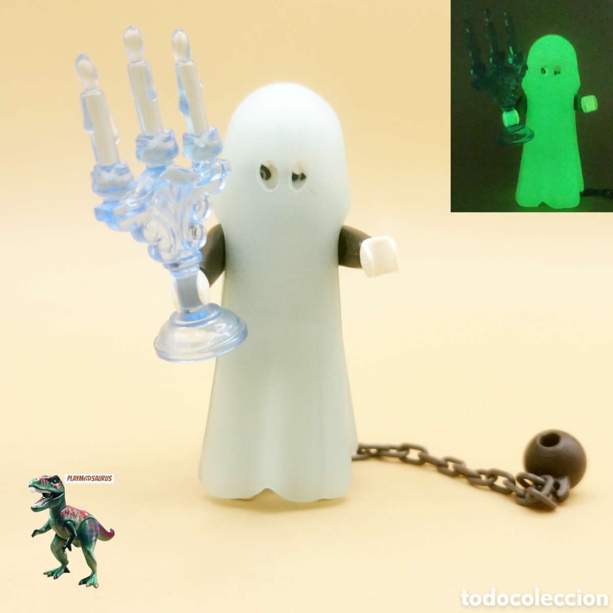 Playmobil: Playmobil 4650 fantasma con sabana fluorescente esqueleto anima alma en pena cadenas halloween