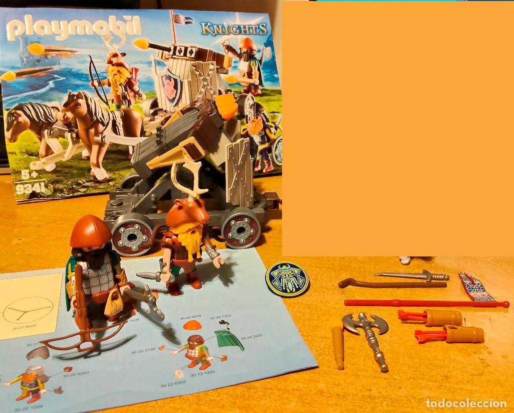 Playmobil: PLAYMOBIL Carruaje de Caballos con Ballesta Enanos - impecable - set 9341 - ver foto faltan potros
