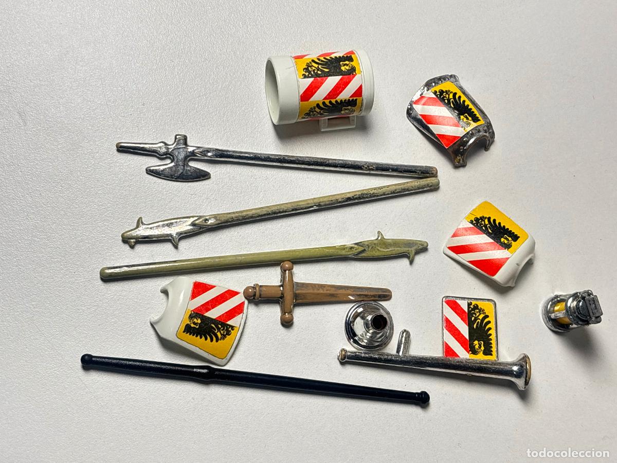 Playmobil: Playmobil lote peto escudo lanza tambor soldado medieval castillo