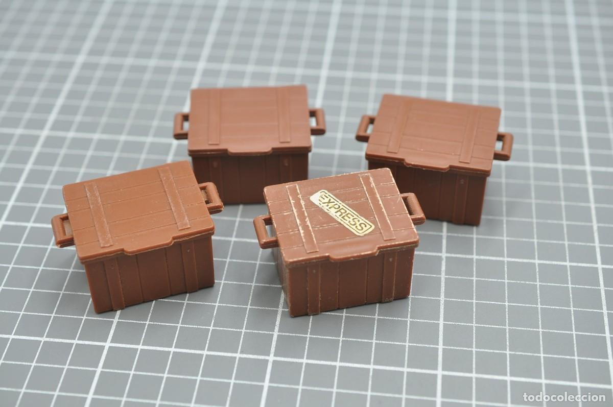 Playmobil: WSK074 Playmobil, 4 cajas madera