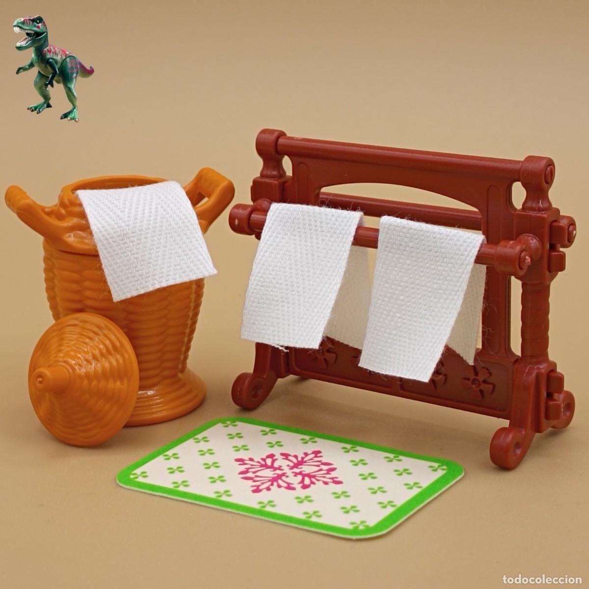 Playmobil: Playmobil toallero toallas cesta de colada cuarto de ba&ntilde;o lavabo habitacion mansion victoriana 5324
