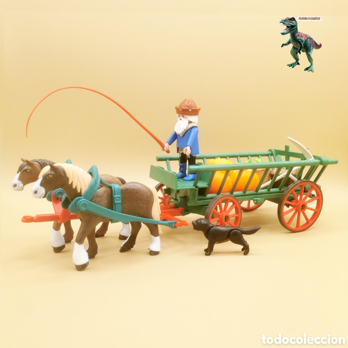 Playmobil: Playmobil carro caballos medieval carreta granjero campesino granja mercader mercado hortalizas