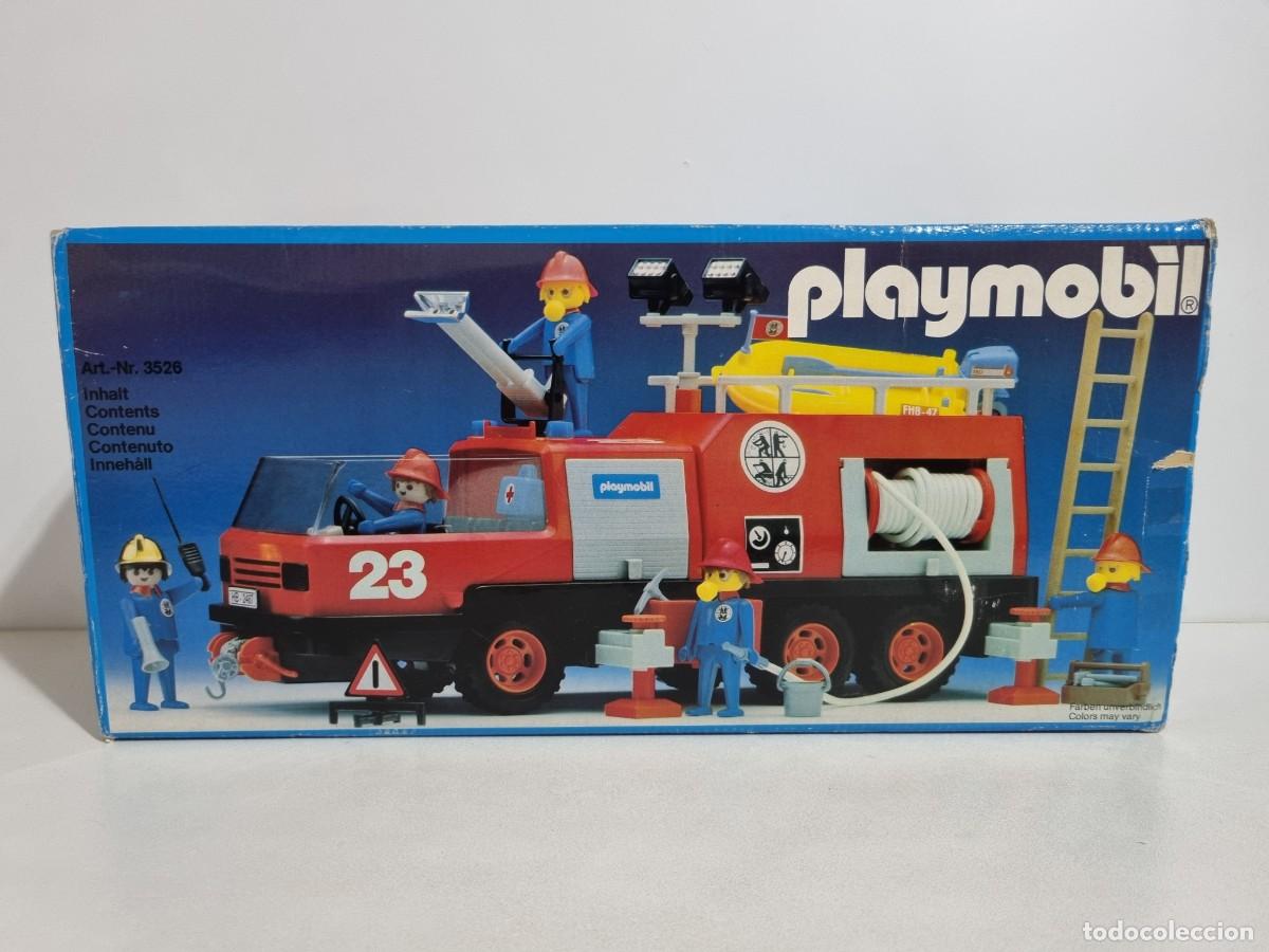 Playmobil: Playmobil 3526 Caja Antiguo Camion Bomberos Equipo Bombero Vehiculo Incendio