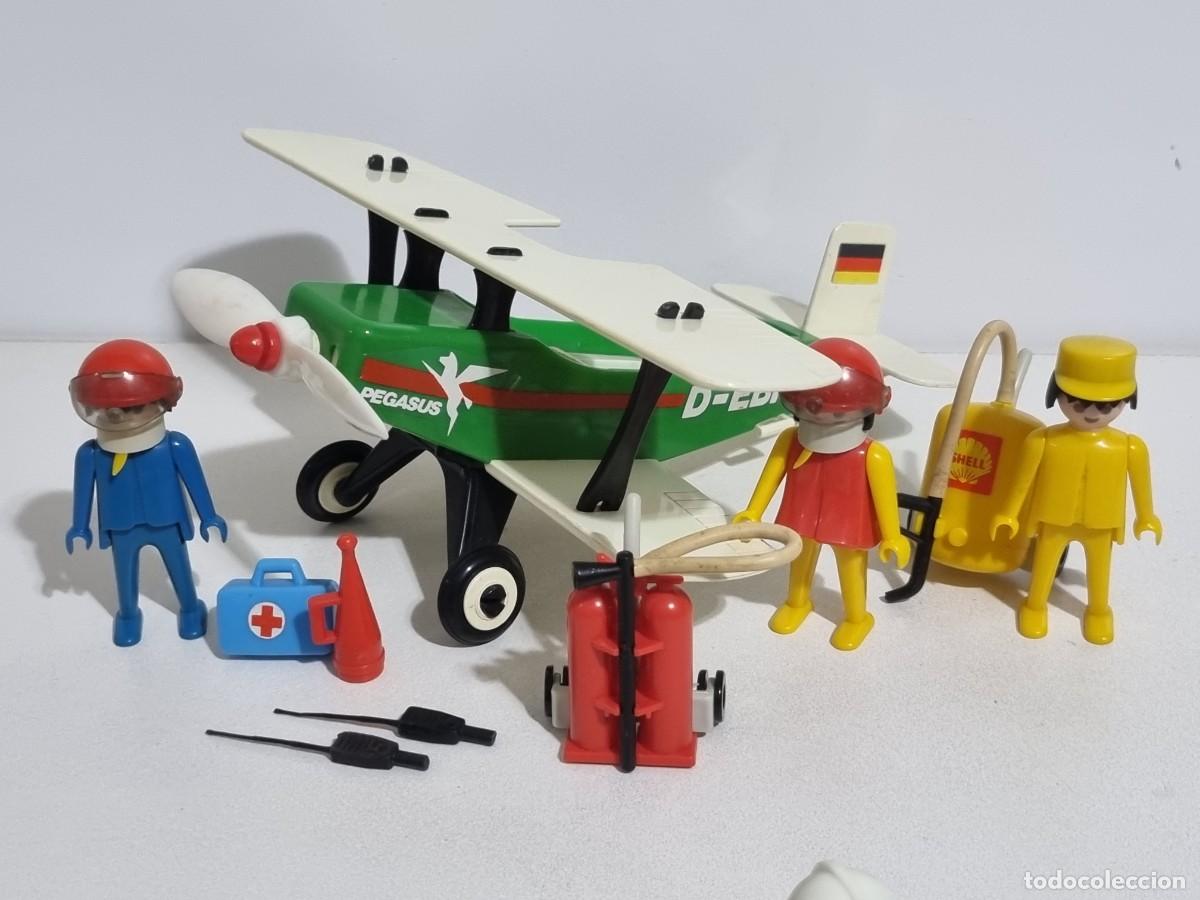 Playmobil: Playmobil 3246 Antiguo Aeroplano Avion Avioneta Biplano Pegasus Safari Piloto
