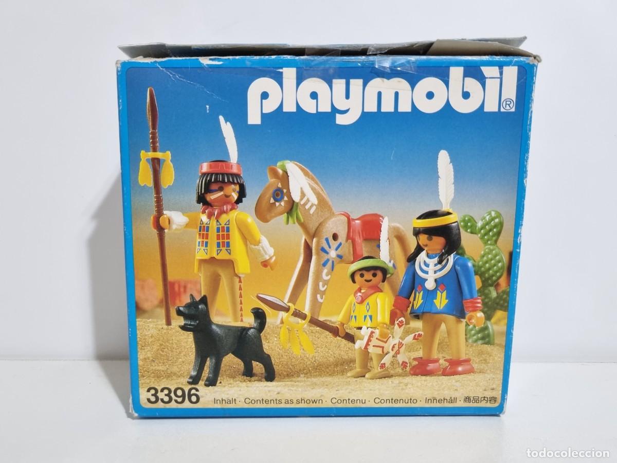 Playmobil: Playmobil 3396 Caja Antigua Familia Guerrero Cazador Indio Caballo Apache Oeste