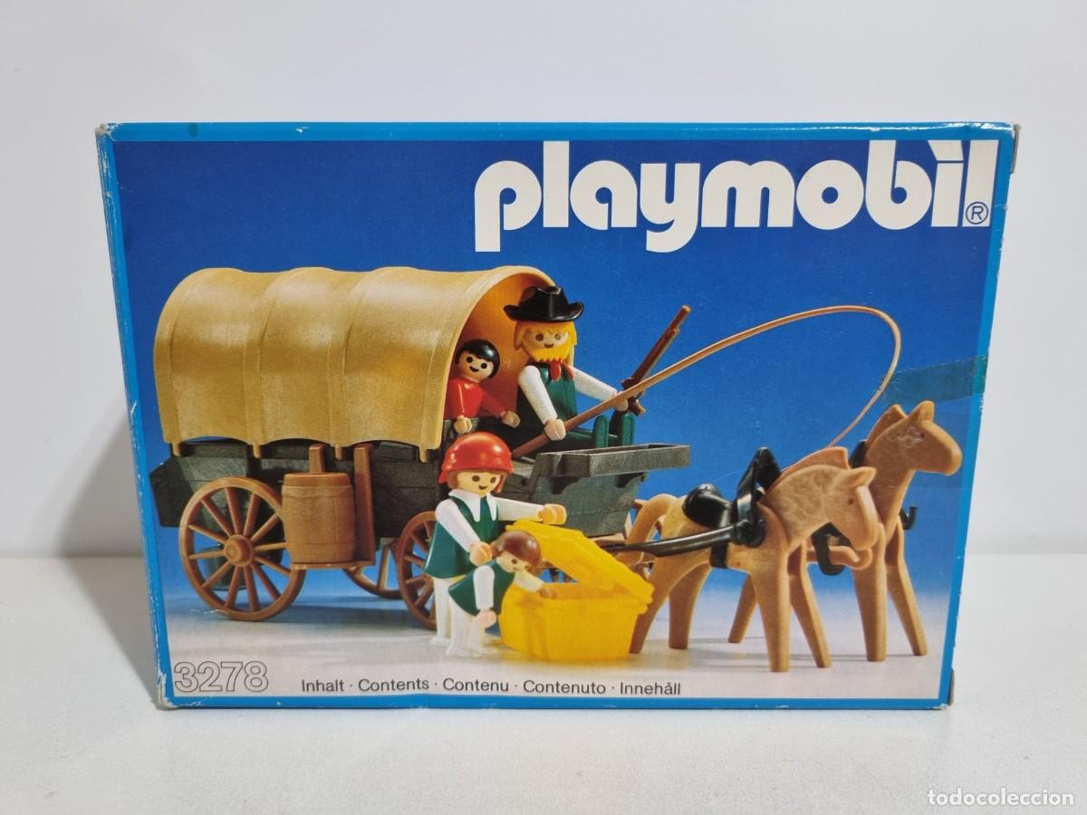 Playmobil: Playmobil 3278 Caja Familia Diligencia Carreta Campesino Granjero Granja Oeste