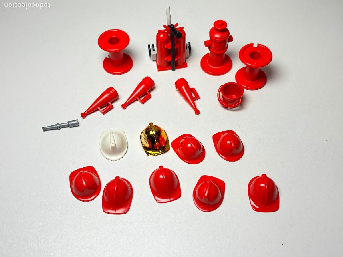 Playmobil: Playmobil lote casco bombero bie extintor
