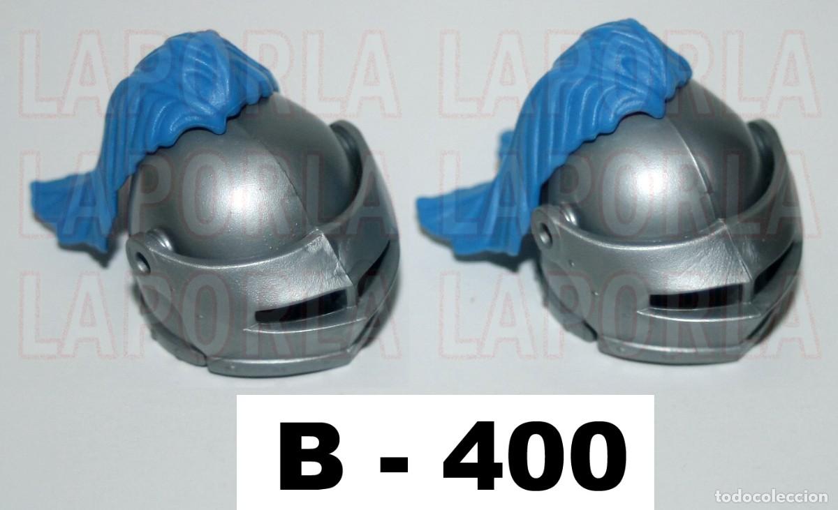 Playmobil: PLAYMOBIL 2 CASCOS CON PENACHO AZUL - MEDIEVAL CABALLERO TORNEO ARMADURA (B-400)