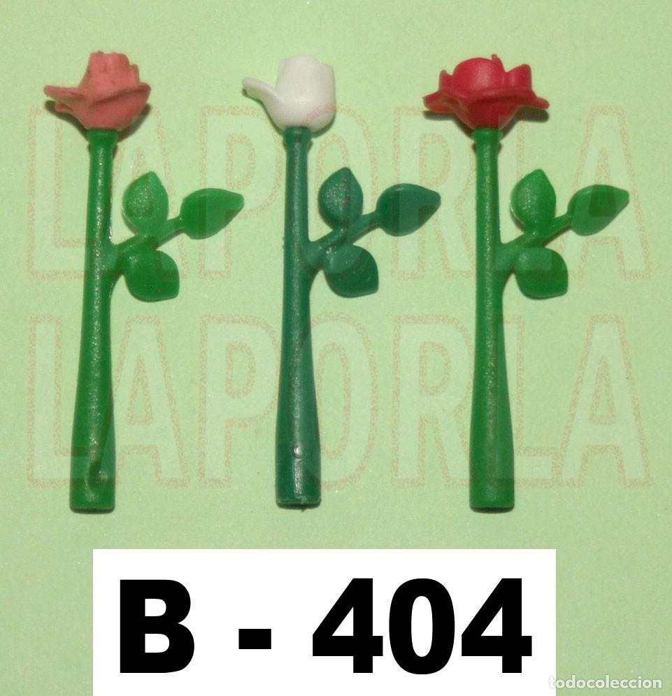 Playmobil: PLAYMOBIL 3 ROSAS EN TALLOS - HOGAR JARD&Iacute;N JARR&Oacute;N DECORACI&Oacute;N BODA REGALO (B-404)