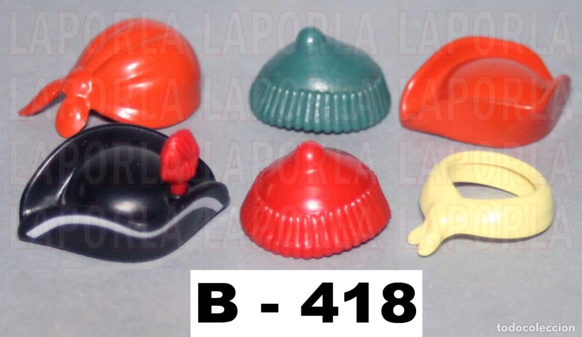 Playmobil: PLAYMOBIL 6 SOMBREROS Y GORROS PIRATAS - BUCANERO CAPIT&Aacute;N BARCO GALE&Oacute;N ISLA (B-418)
