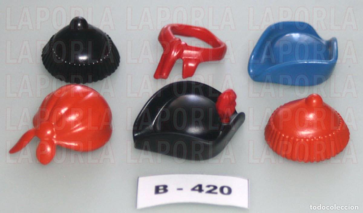 Playmobil: PLAYMOBIL 6 SOMBREROS Y GORROS PIRATAS - BARCO GALE&Oacute;N CAPIT&Aacute;N TESORO CORSARIO ISLA BUCANERO (B-420)