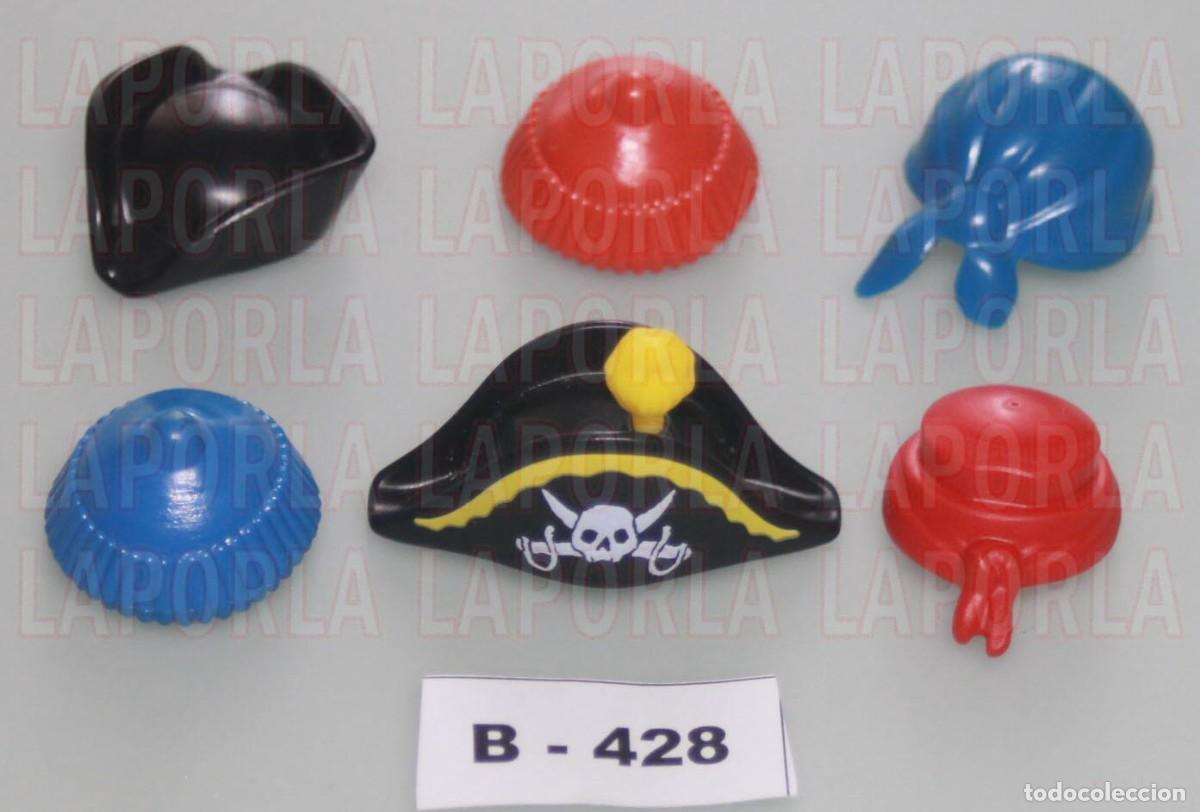 Playmobil: PLAYMOBIL 6 SOMBREROS Y GORROS PIRATAS - BUCANERO CAPIT&Aacute;N BARCO GALE&Oacute;N ISLA (B-428)