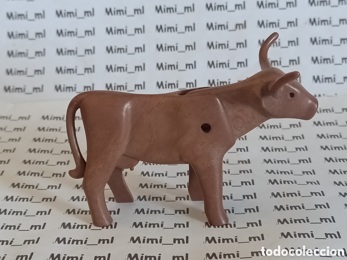 Playmobil: Playmobil vaca cuernos largos marr&oacute;n western oeste animales rancho medieval