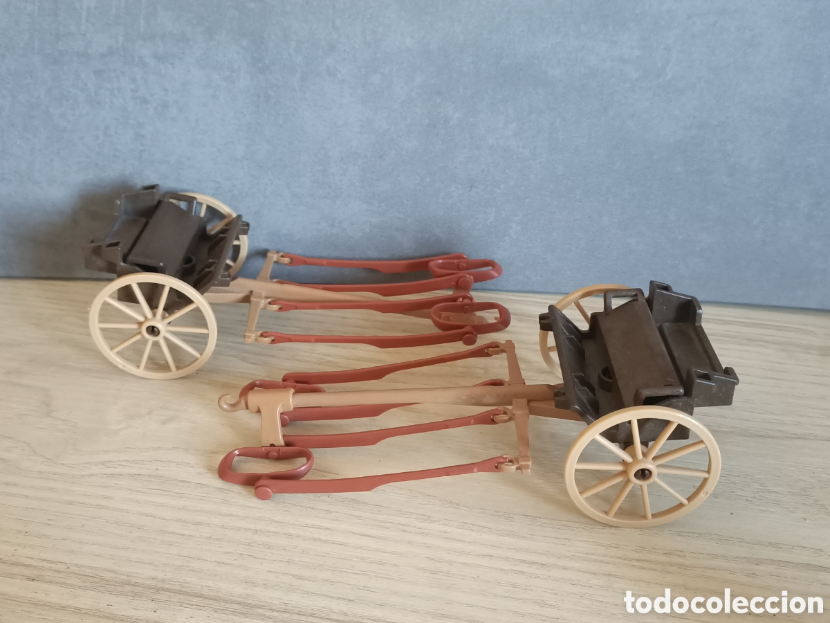 Playmobil: Playmobil 2 carretas con enganches caballo western oeste diligencia nordista Yankee carro