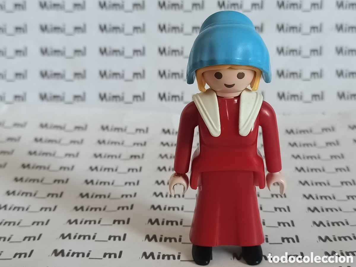Playmobil: Playmobil 3278 figura mujer western carreta oeste bonete pa&ntilde;uelo azul