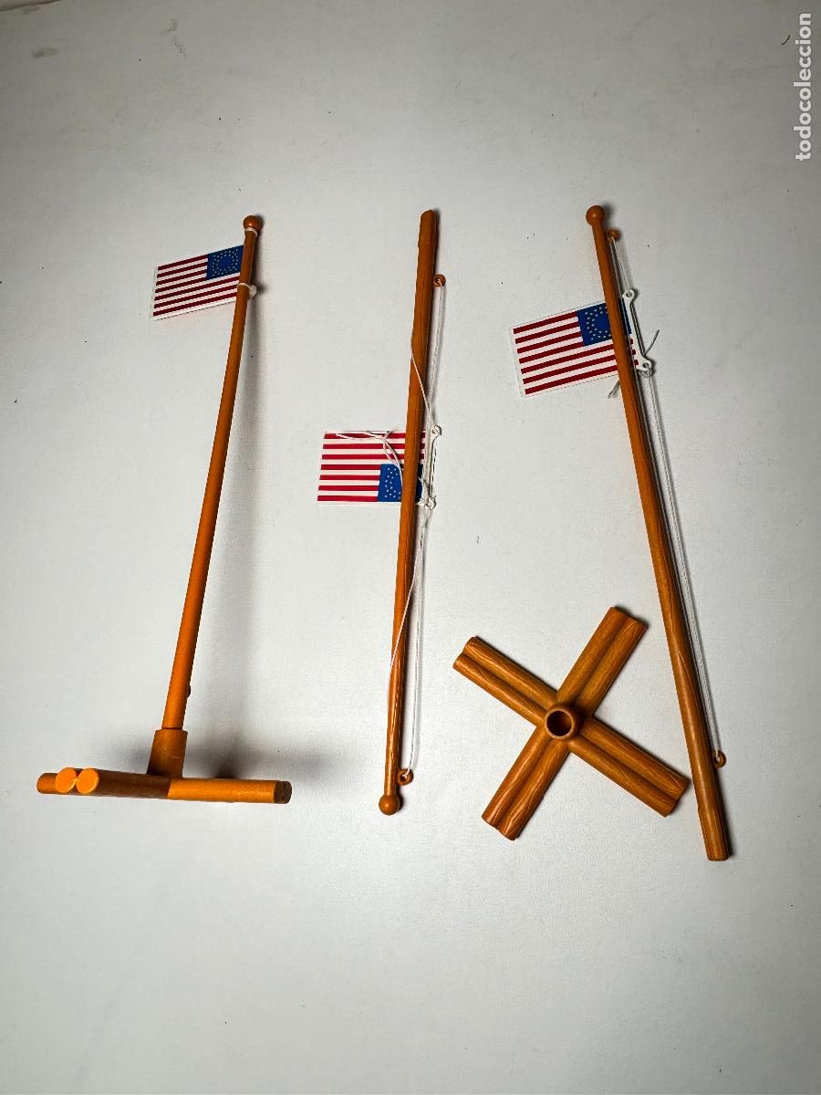 Playmobil: Playmobil 3806 bandera con m&aacute;stil y base fuerte oeste