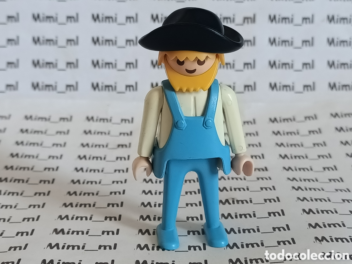 Playmobil: Playmobil figura operario molino western oeste trabajador sombrero negro ala doblada