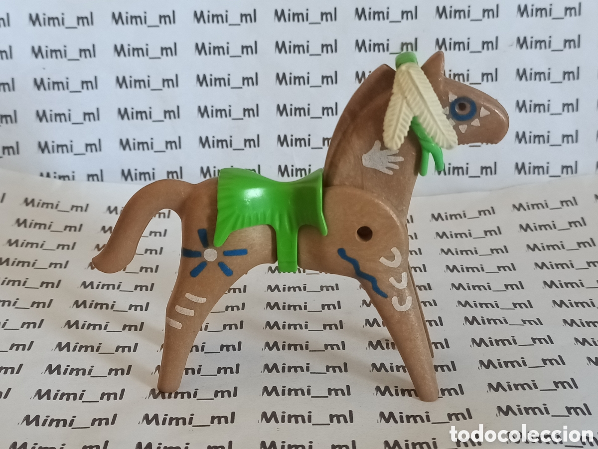 Playmobil: Playmobil caballo indio montura bocado plumas dobles animales western oeste