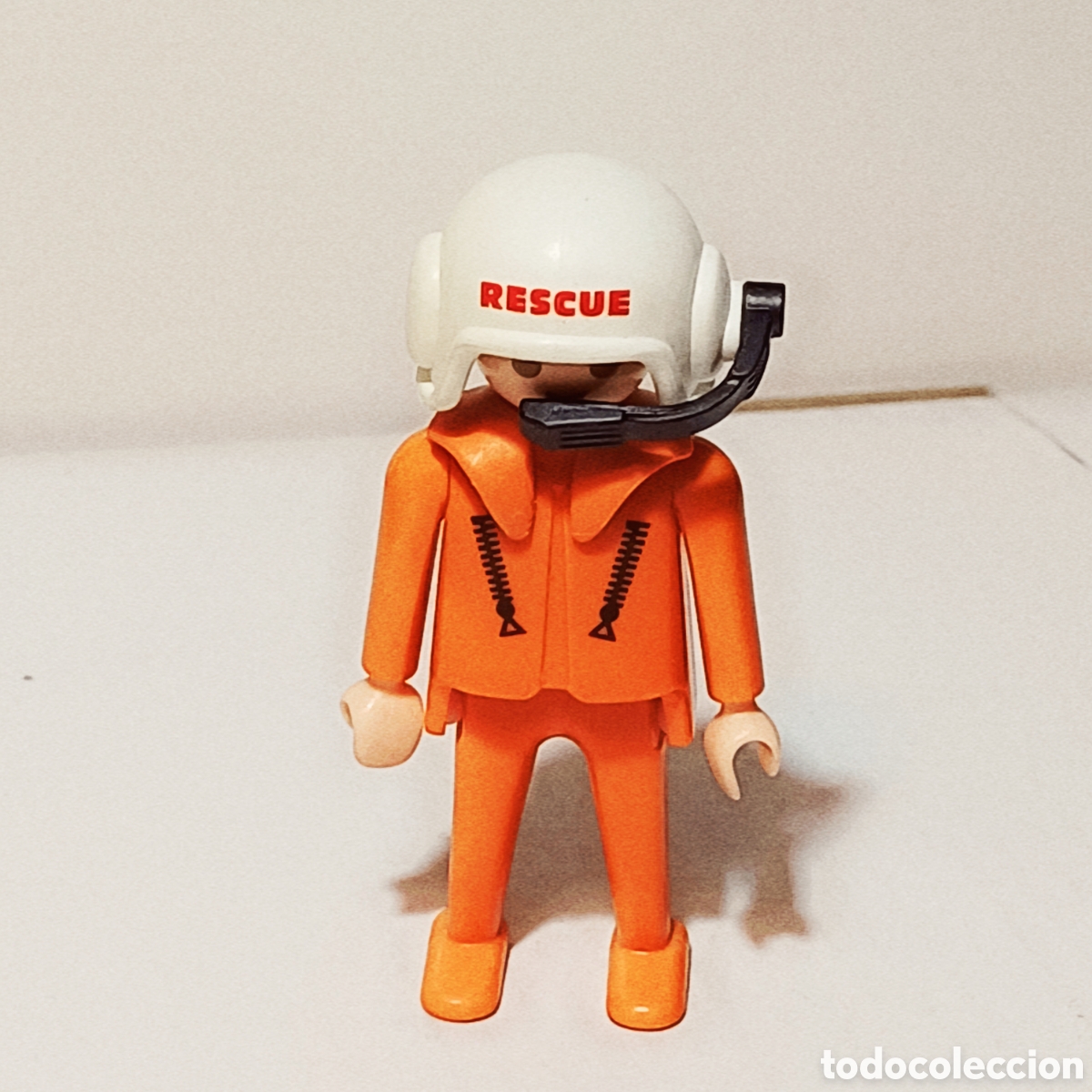 Playmobil: Figura Playmobil piloto de helicoptero de rescate salvamento naranja ref. 3789