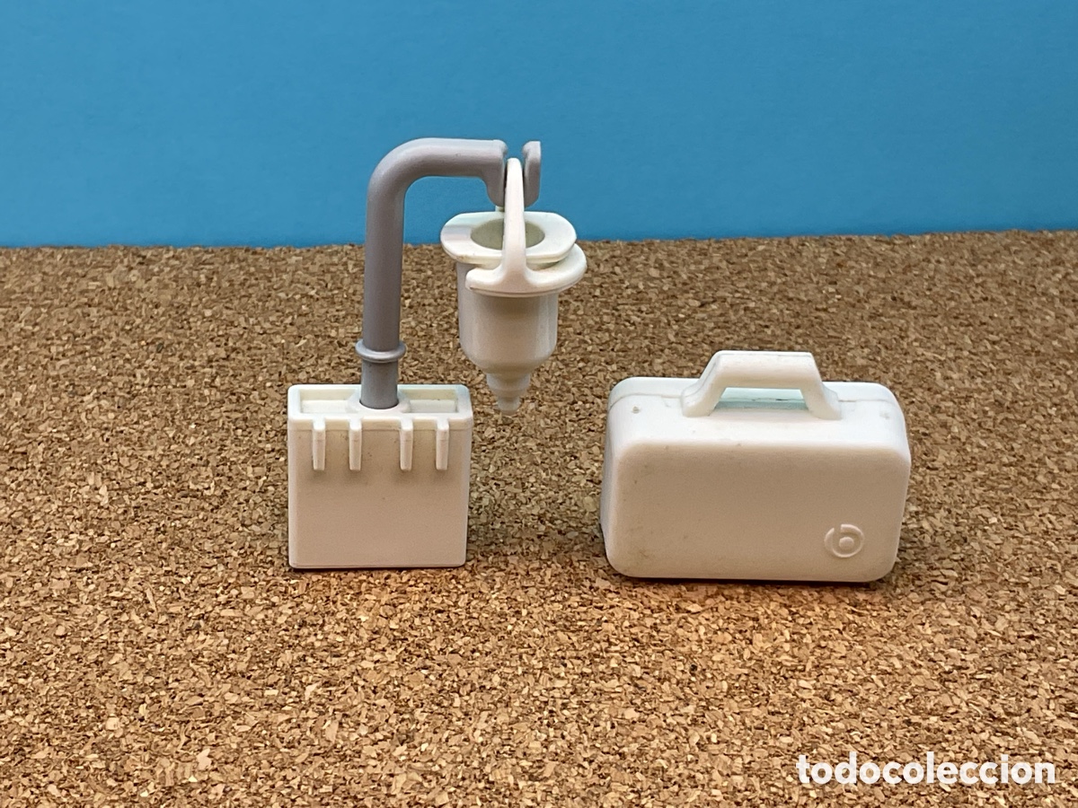 Playmobil: ACCESORIO PLAYMOBIL. PIEZAS MEDICAS. SOPORTE GOTERO TRANSFUSIONES, MALETIN, ETC