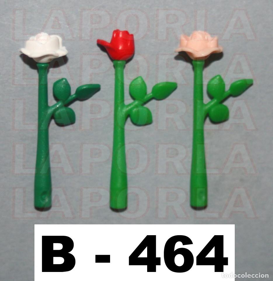 Playmobil: PLAYMOBIL 3 ROSAS EN TALLOS - HOGAR FANTAS&Iacute;A DECORACI&Oacute;N JARR&Oacute;N REGALO JARD&Iacute;N BODA (B-464)