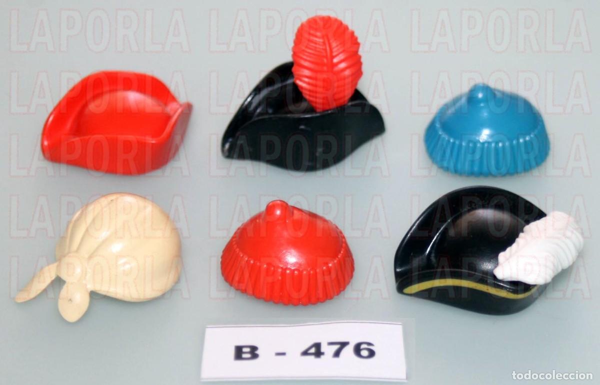 Playmobil: PLAYMOBIL 6 SOMBREROS Y GORROS PIRATAS - BUCANERO CORSARIO CAPIT&Aacute;N BARCO GALE&Oacute;N ISLA (B-476)
