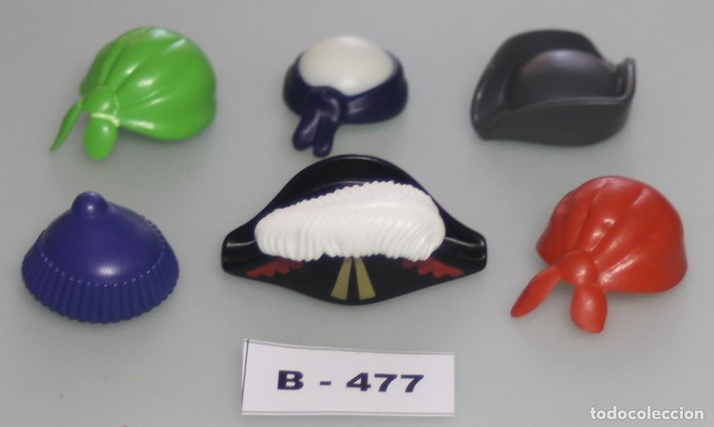Playmobil: PLAYMOBIL 6 SOMBREROS Y GORROS PIRATAS - CORSARIO CAPIT&Aacute;N BUCANERO BARCO GALE&Oacute;N ISLA (B-477)