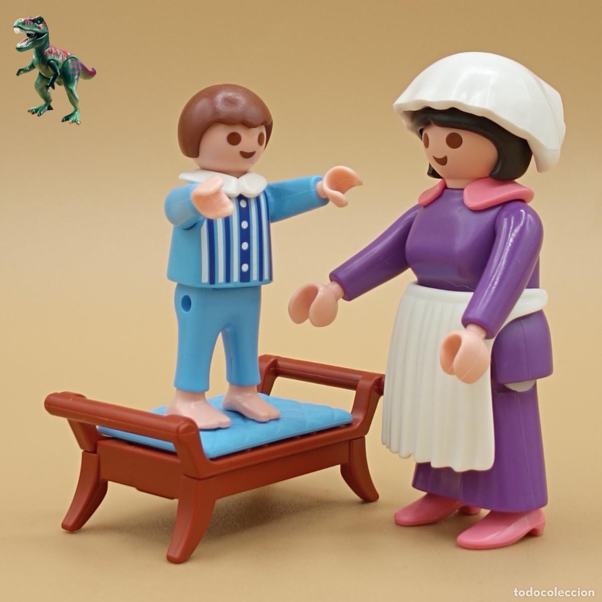 Playmobil: Playmobil figura ni&ntilde;era y ni&ntilde;o chico sirvienta criada doncella mujer mansion casa victoriana 5324