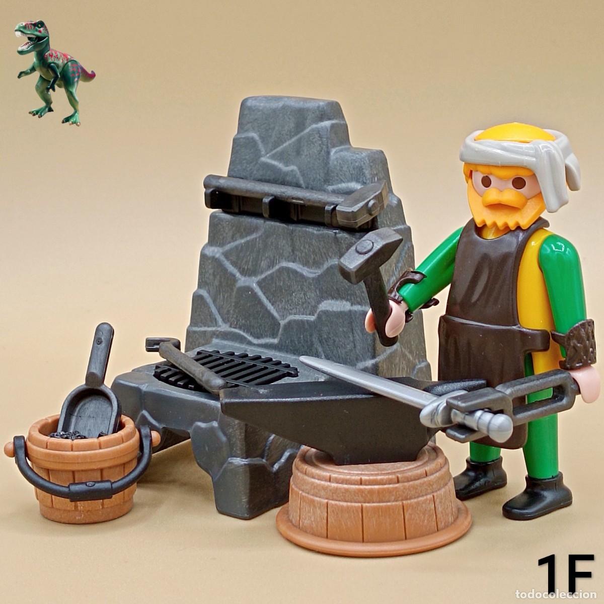 Playmobil: Playmobil lote figura herrero medieval herreria yunque forja trabajador castillo mercado western