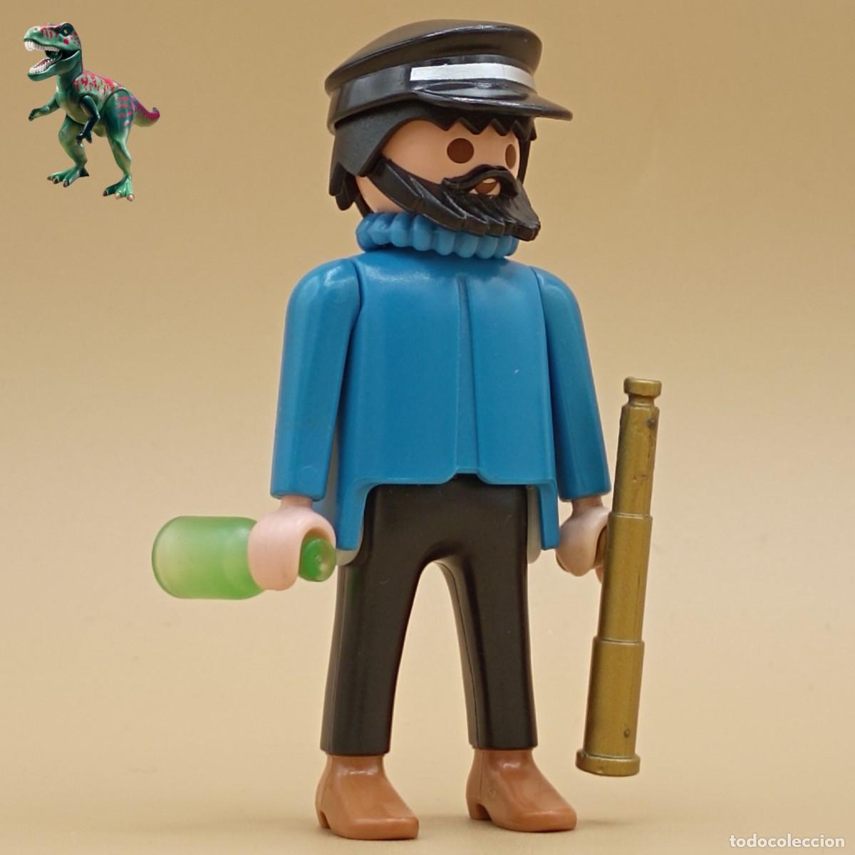 Playmobil: Playmobil figura Capitan Haddock tintin pirata isla barco comic marinero custom