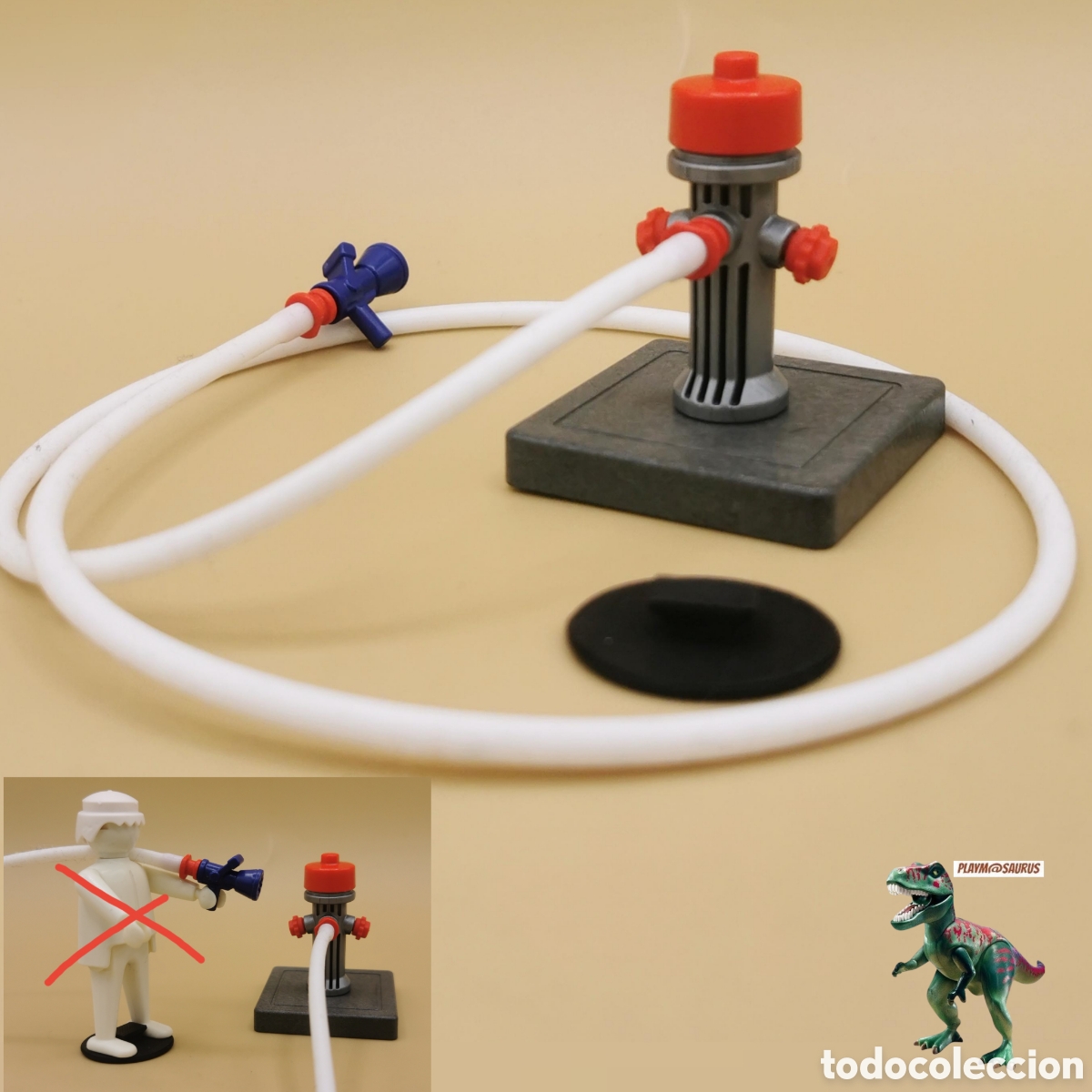 Playmobil: Playmobil boca de riego incendios hidrante manguera bomberos lucha contra el fuego rociador