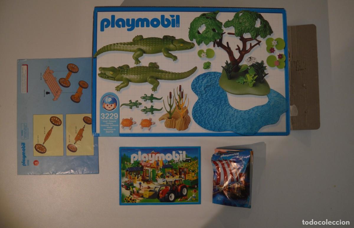 Playmobil: LOTE PLAYMOBIL 3229 9990 PIEZAS SUELTAS CAT&Aacute;LOGOS INSTRUCCIONES COCODRILO PLANTAS &Aacute;RBOLES ANIMALES