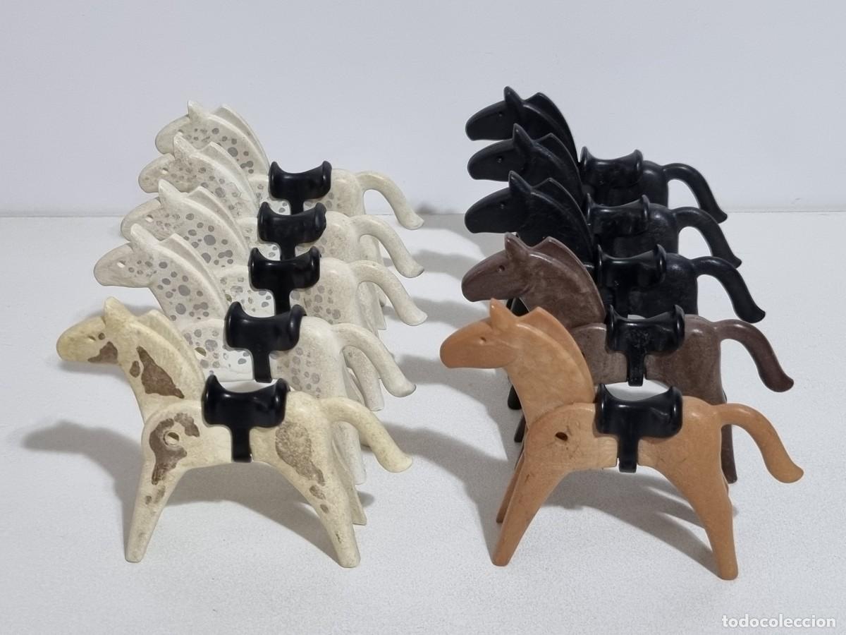 Playmobil: Playmobil Lote Antiguo Caballeria Caballo Marron Negro Oeste Western Medieval