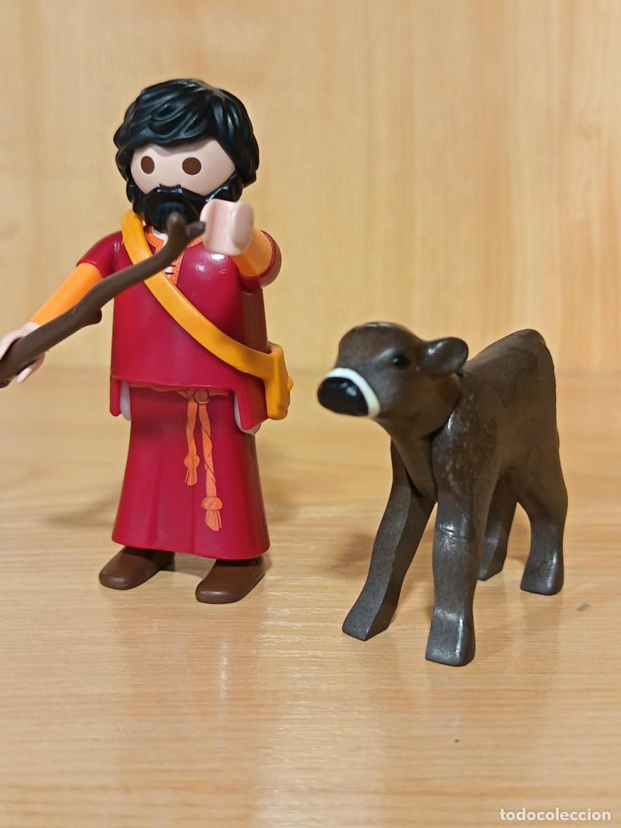 Playmobil: PLAYMOBIL ALDEANO , PASTOR CON VACA , BELEN - 10/7/25