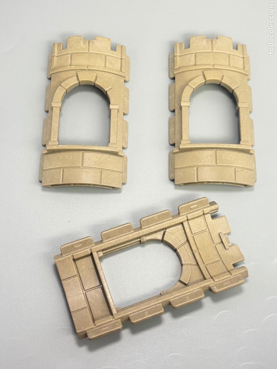 Playmobil: Playmobil lote pared curvada ventana casa castillo medieval