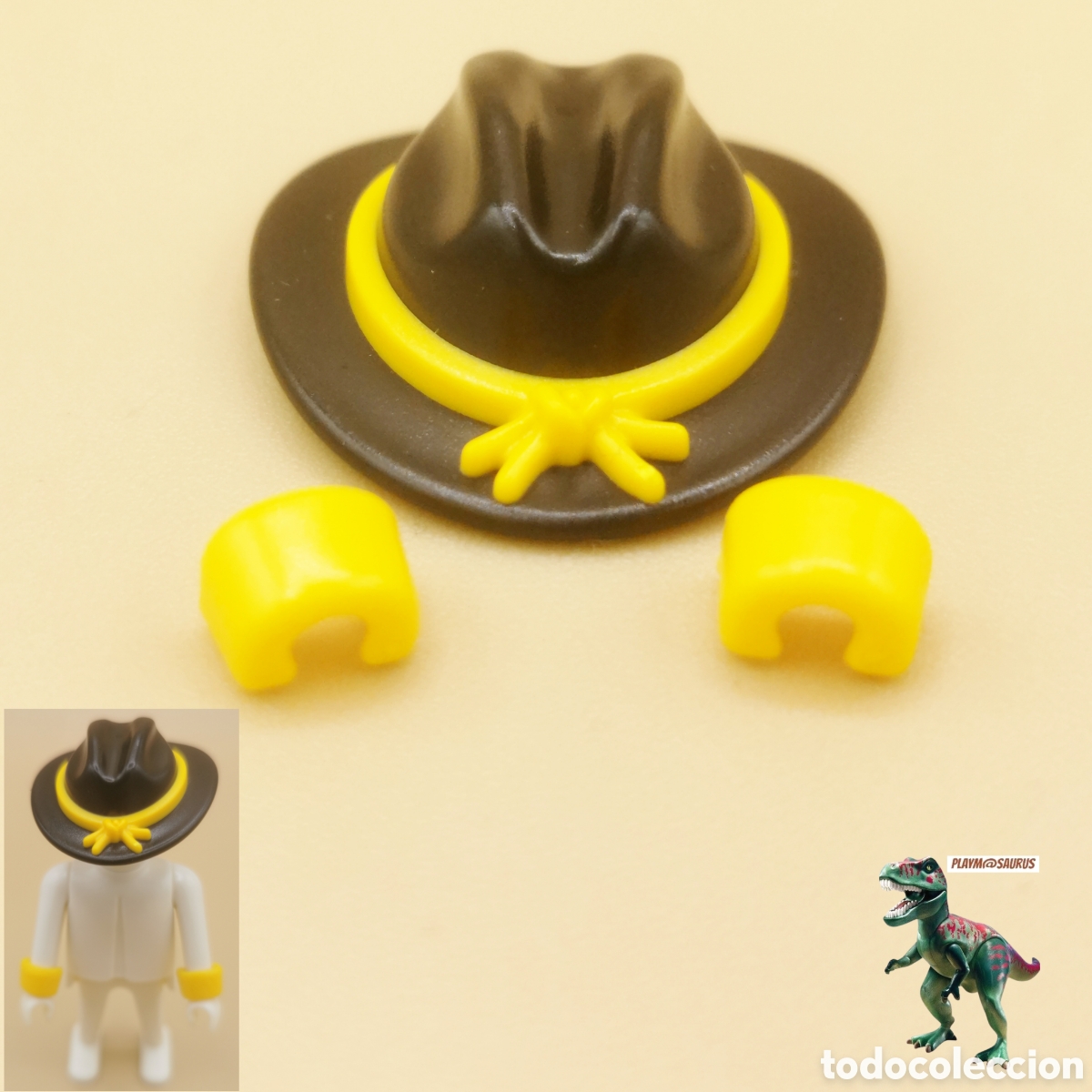 Playmobil: PLAYMOBIL conjunto soldado sudista confederado pu&ntilde;os sombrero lazo amarillo mu&ntilde;equeras amarillas