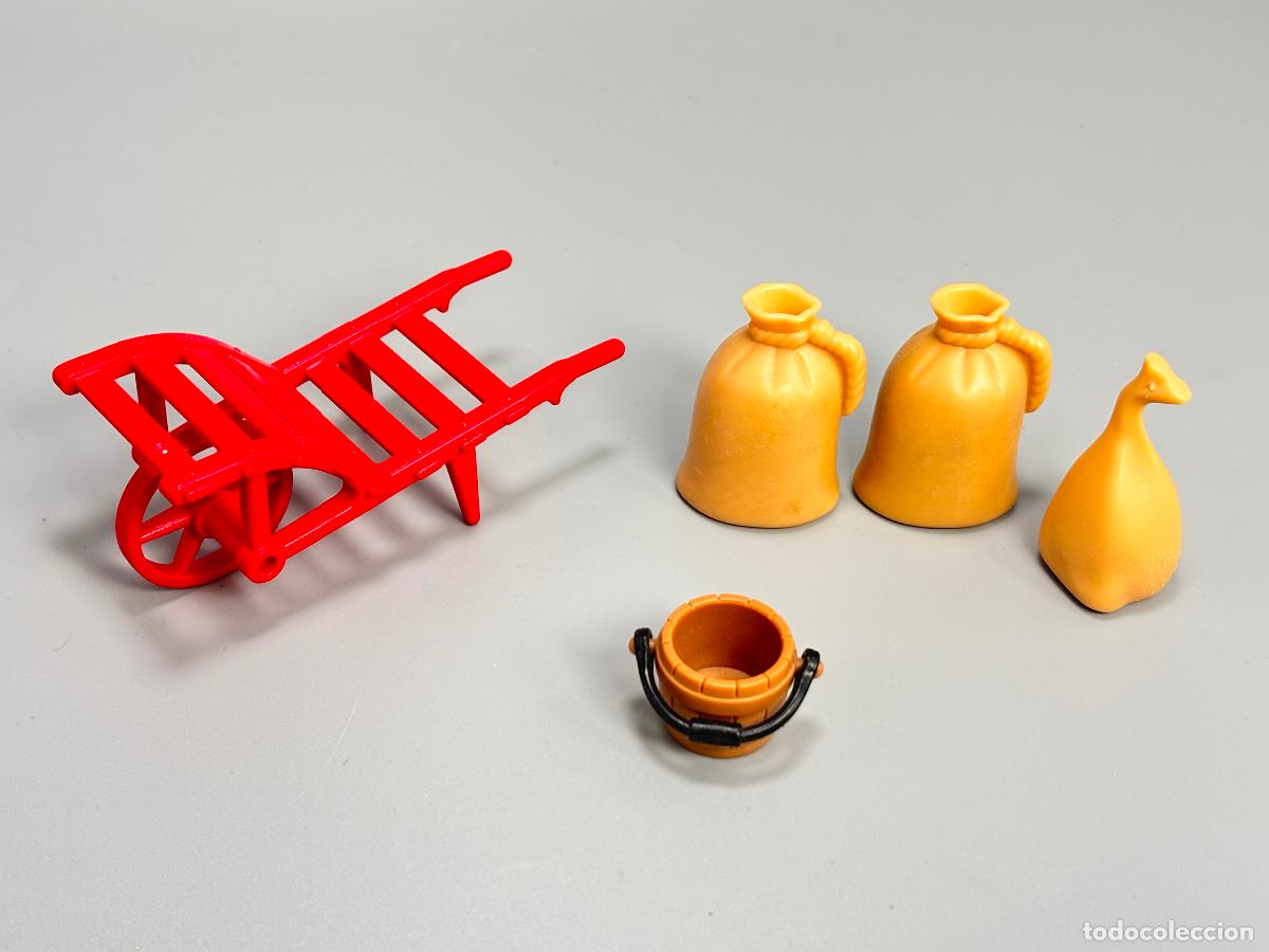 Playmobil: Playmobil lote carretilla saco cubo