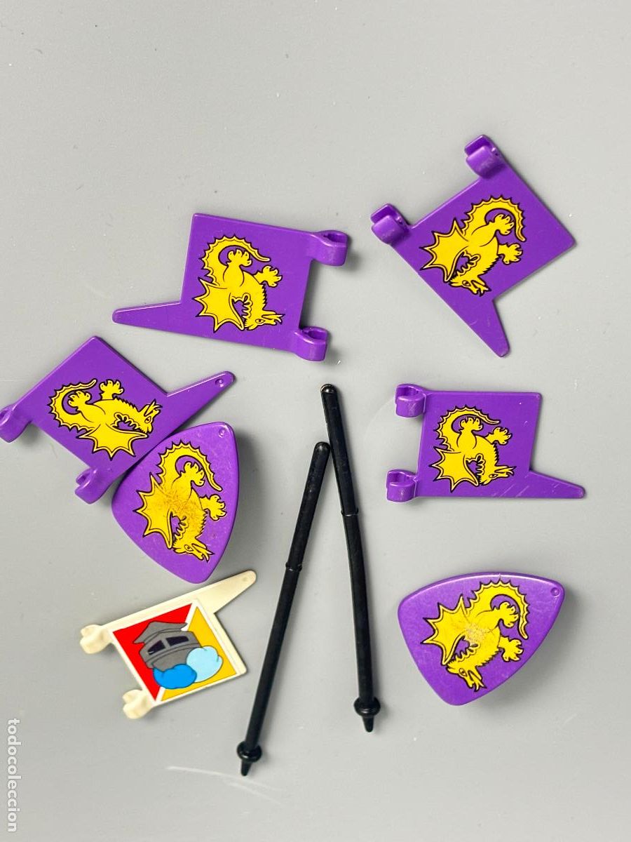 Playmobil: Playmobil lote escudo bandera caballero del drag&oacute;n