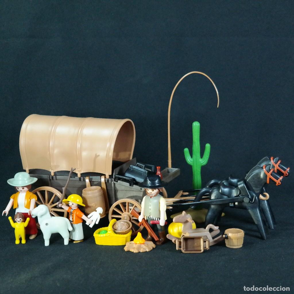 Playmobil: Playmobil carreta de colonos oeste con familia y muchos accesorios ☼
