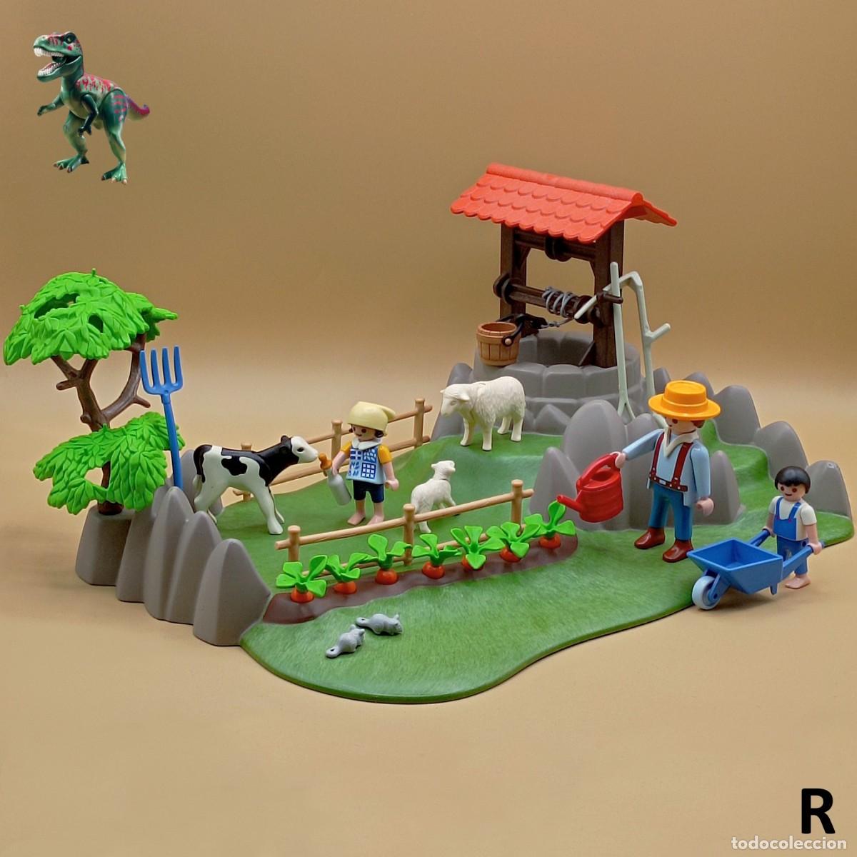 Playmobil: Playmobil 4131 completo huerta con pozo familia de granjeros granja rancho ganado super set diorama