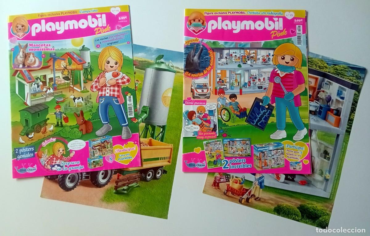 Playmobil: LOTE DOS REVISTAS PLAYMOBIL PINK + DOS POSTERS
