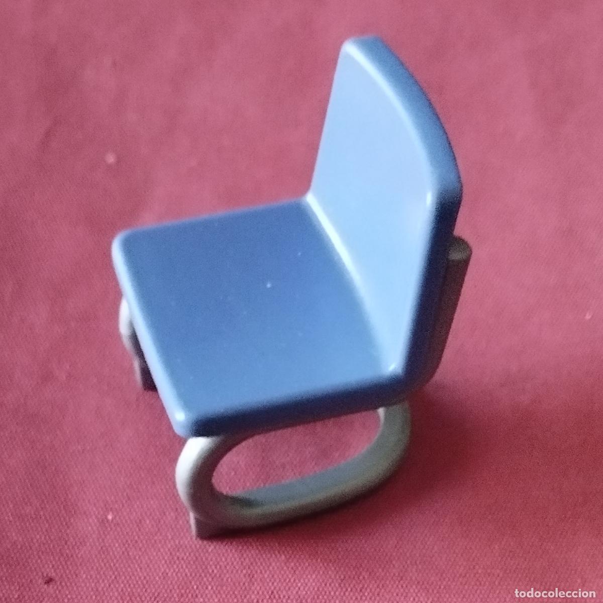 Playmobil: SILLA DE OFICINA - AUL Y PLATEADO - MOBILIARIO - PLAYMOBIL
