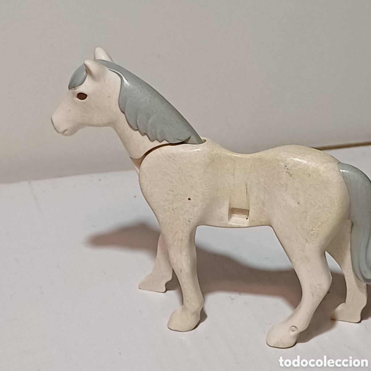Playmobil: Pieza playmobil caballo blanco crines grises