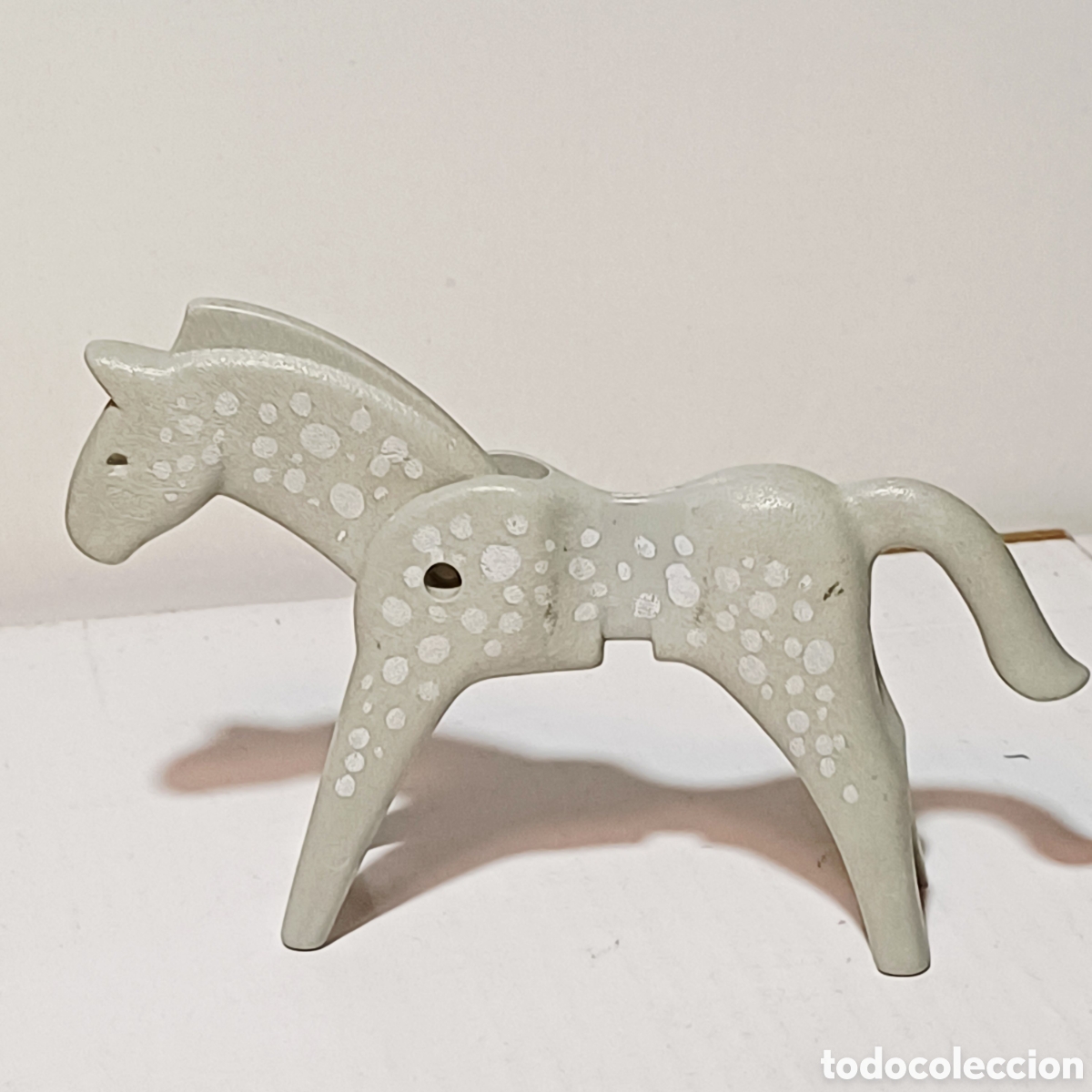 Playmobil: Pieza playmobil caballo gris lunares blancos primera epoca oeste western carro carromato